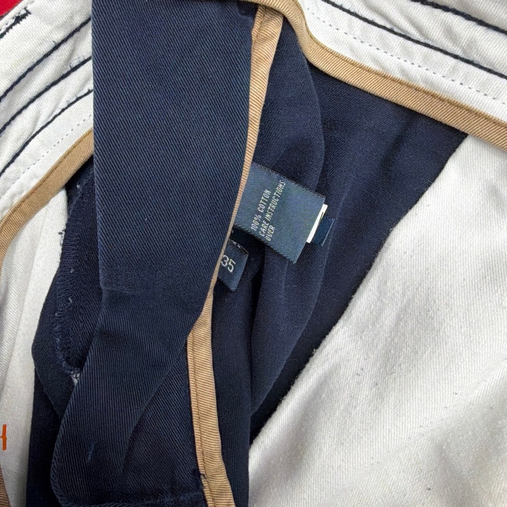 Polo Ralph Lauren Mens Cargo Shorts Navy Blue Cotton Classic Polo Chino Size 35 - Picture 5 of 7